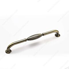 Traditional Metal Style 12 Inch (305mm) Center to Center, Overall Length 13-1/4 Inch Rustic Brass Appliance Pull/Handle