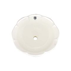 Orchid Round Shaped Vessel Sink, 18” Diameter x 7-1/4”, Ivory Porcelain