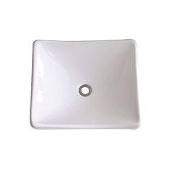 Laver Rounded Rectangular shaped Vessel Bathroom Sink, 18” x 15-1/2” x 7”, White Porcelain