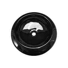 Halo Contemporary Round Shaped Vessel Bathroom Sink, 19-1/2” Diameter x 5-1/4”, Black Porcelain