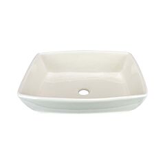Tub Rectangular Vessel Bathroom Sink,18-3/4” x 13-1/4” x 5-1/2”, Bisque Porcelain 
