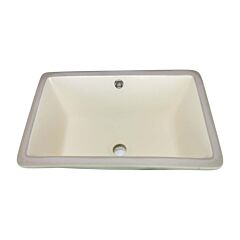 Basin Rectangular Undermount  Bathroom Vanity Sink, 20-5/8 x 13-1/4" x 7", Ivory Porcelainﾠ