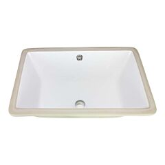Basin Rectangular Undermount  Bathroom Vanity Sink, 20-5/8 x 13-1/4" x 7", White Porcelainﾠ