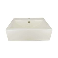 Rectangular Box Shaped Vessel Sink, 20-1/2” x 16-1/4” x 7”, Ivory Porcelain