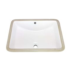 Trench Rectangular Undermount  Bathroom Vanity Sink, 20-7/8" x 14-5/8 x 8-3/8", White Porcelain - Rok Hardwareﾠ