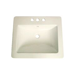 Ledge 3-Hole Rectangular Drop-In 3-Hole Bathroom Vanity Sink, 21-1/4” x 18” x 6-3/4”, Bisque Porcelain 