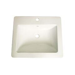 Ledge Rectangular Drop-In Bathroom Vanity Sink, 21-1/4” x 18” x 6-3/4”, Ivory Porcelain