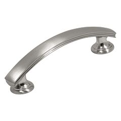 American Diner Style 3 Inch (76mm) Center to Center, Overall Length 3-7/8 Inch Satin Nickel Cabinet Pull/Handle