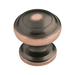 Zephyr Style Cabinet Hardware Knob, Oil-Rubbed Bronze Highlighted 1-1/4 Inch Diameter.