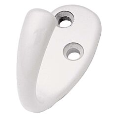 Single Utility Coat Hook, Height 2 inch Finished in White