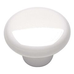 Tranquility Style Cabinet Hardware Knob, White 1-1/4 Inch Diameter.