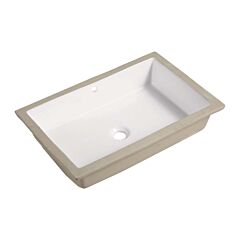 Ladena Rectangular Shaped Under-mount or Vessel Bathroom Sink, 27-3/4” x 14” x 6-1/4”, White Porcelain