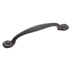 Refined Rustic Style 8 Inch (203mm) Center to Center, Overall Length 11-1/8 Inch Black Iron Appliance Pull/Handle