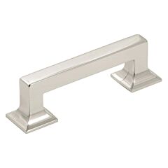 Studio Style 3 Inch (76mm) Center to Center, Overall Length 3-7/8 Inch Polished Nickel Cabinet Pull/Handle