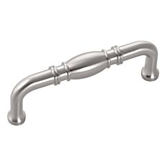 Williamsburg Style 3 Inch (76mm) Center to Center, Overall Length 3-3/8 Inch Satin Nickel Kitchen Cabinet Pull/Handle