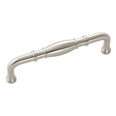 Williamsburg Style 3-3/4 Inch (96mm) Center to Center, Overall Length 4-1/8 Inch Satin Nickel Kitchen Cabinet Pull/Handle