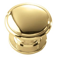 Williamsburg Cabinet Hardware Knob, Polished Brass 1-1/4 Inch (32mm) Diameter