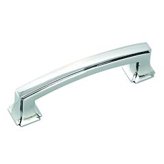 Bridges Style 3 Inch (76mm) Center to Center, Overall Length 3-5/8 Inch Chrome Kitchen Cabinet Pull/Handle