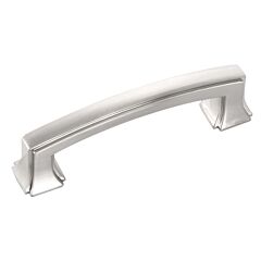Bridges Style 3 Inch (76mm) Center to Center, Overall Length 3-5/8 Inch Satin Nickel Kitchen Cabinet Pull/Handle