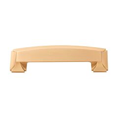 Bridges 3 Inch (76mm) and 3-3/4 Inch (96mm) Center to Center, 5-7/8 Inch Overall Length Brushed Golden Brass Cabinet Pull/Handle