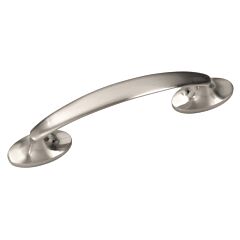 Luna Style 3 Inch (76mm) Center to Center, Overall Length 4-1/8 Inch Satin Nickel Kitchen Cabinet Pull/Handle