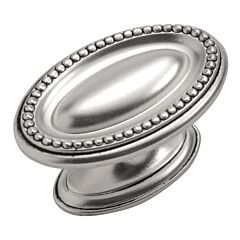 Altair Style Cabinet Hardware Knob, Satin Antique Silver 1-3/4 Inch length.