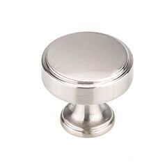 Knob Press Metal Brushed Nickel Kitchen Cabinet Drawer Knob, 1-9/16" Diameter