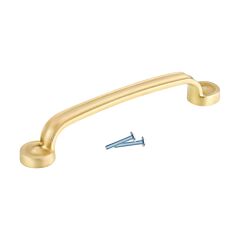 Traditional Style 5-1/32" (128mm) Center To Center, Overall Length 6-11/16" (170mm) Satin Brass Kitchen Cabinet Handle Pull (Handles)