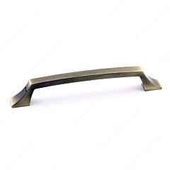 Transitional Slide Style 6-5/16" (160mm) Center to Center, Overall Length 6-17/32" Rustic Brass Cabinet Pull/Handle