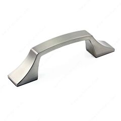 Transitional Slide Style 3-3/4" (96mm) Center to Center, Overall Length 4-17/32" Brushed Nickel Cabinet Pull/Handle