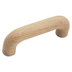 Natural Woodcraft Style 3 Inch (76mm) Center to Center, Overall Length 3-5/8 Inch Unfinished Wood Cabinet Pull/Handle