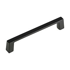 Sleek Square Style 4" (102mm) Inch Center To Center, Overall Length 4-3/8" Matte Black, Cabinet Hardware Pull / Handle