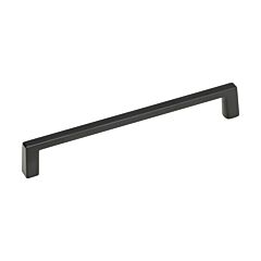 Sleek Square Style 6" (152mm) Inch Center To Center, Overall Length 6-3/8" Matte Black, Cabinet Hardware Pull / Handle