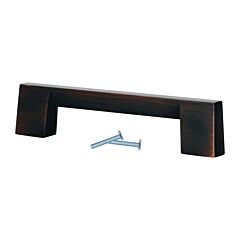 Modern Style 5-1/32 Inch Center to Center Brushed Oil-Rubbed Bronze Cabinet Hardware Pull / Handle, Overall Length 6-1/32"