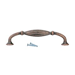 Carved Melon Style 5-1/32" (128mm) Inch Center to Center, Overall Length 5-23/32" Antique Copper, Cabinet Hardware Pull / Handle (Handles)