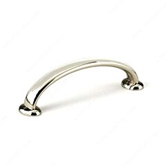 Soft Curved Style 3-3/4 Inch (96mm) Center to Center, Overall Length 4-13/32 Inch Polished Nickel Kitchen Cabinet Pull/Handle