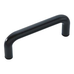 Midway Style 3 Inch (76mm) Center to Center, Overall Length 3-1/4 Inch Black Cabinet Pull/Handle
