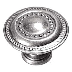 Manor House Round Style Cabinet Hardware Knob, Silver Stone 1-1/4 Inch Diameter