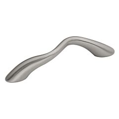 Metropolis Style 3 Inch (76mm) Center to Center, Overall Length 4-3/16 Inch Satin Nickel Cabinet Pull/Handle