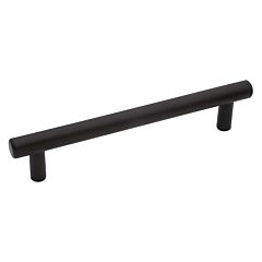 Metropolis Style 5-1/32 Inch (128mm) Center to Center, Overall Length 6-5/16 Inch Matte Black Cabinet Pull/Handle