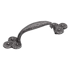 Bourbon Street Style 3 Inch (76mm) Center to Center, Overall Length 4-9/16 Inch Vibra Pewter Cabinet Pull/Handle