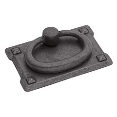 Old Mission Ring Style Center to Center 1-1/8 Inch, Overall Length 2-3/4 Inch Black Mist Antique Cabinet Pull/Handle