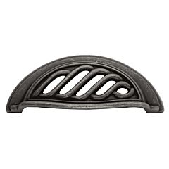 Charleston Blacksmith Style 3 Inch (76mm) Center to Center, Overall Length 4-5/16 Inch Black Iron Cabinet Pull/Handle