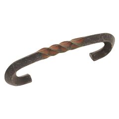 Charleston Blacksmith Style 3 Inch (76mm) Center to Center, Overall Length 4-1/2 Inch Rustic Iron Cabinet Pull/Handle