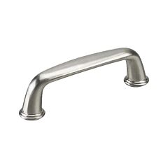 Simple Pipe 3-3/4" (96mm) Center to Center, Overall Length 4-13/32" Brushed Nickel, Cabinet Hardware Pull / Handle