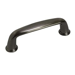Simple Pipe 3-3/4" (96mm) Center to Center, Overall Length 4-13/32" Brushed Pewter, Cabinet Hardware Pull / Handle