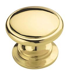Allison Value 1-1/4 in (32 mm) Diameter 1 1/16 in (27 mm) Projection Polished Brass Cabinet Knob