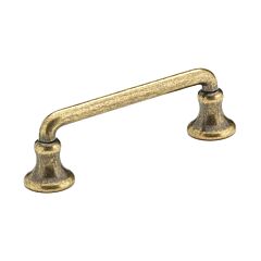 Traditional 3" (76mm) Center to Center, Length 3-3/4" (96mm) Royal Brass, Bell Posts Metal Cabinet Pull/Handle