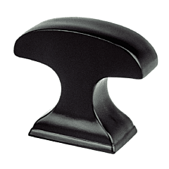 ProMod Matte Black Contemporary Style Matte Black Cabinet Knob, 1-3/8 Inch (35mm) Overall Length