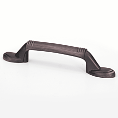 Banded Corners Style Metal Pull / Handle Oil Rubbed-Bronze 3-5/32" (96mm) Center to Center, Overall Length 5-1/4"
